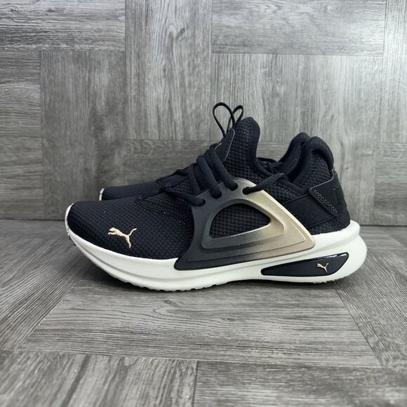 Puma Softride Enzo Women's size 6 Black Gold Lightweight Running Shoes - Picture 2 of 8